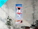 Lifeguard Tower, Beach House Art, Coastal Minimalism, Summer Seascape, Canvas Print, Nautical Theme, Modern Wall Art, Living Room Decor