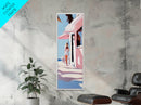 Pink Paradise, Coastal Retreat, Tropical Art, Canvas Print, Living Room Wall Art, Vacation Vibes, Minimalist Decor, Pastel Art