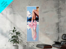 Reflective Lake, Surreal Landscape, Modern Nature Art, Framed Canvas Print, Minimalist Mountain, Living Room Wall Art, Soft Pastel Tones