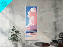 Pink Clouds, Coastal Sky, Beach Serenity, Canvas Print, Pastel Wall Art, Minimalist Painting, Bedroom Decor, Dreamy Art, Gift