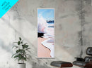 Ocean Wave, Seascape Art, Coastal Home Decor, Framed Canvas Print, Beach Aesthetic, Minimalist Water Art, Blue and White Wall Art