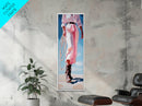 Western Charm, Cowgirl Aesthetic Art, Rustic Country Decor, Pink and White Outfit, Fashion Illustration, Farmhouse Canvas Print