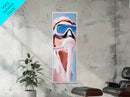 Gas Mask, Diver, Surrealist Art, Sci-Fi, Blue, White, Modern, Futuristic, Office, Living Room, Framed Canvas Print, Bedroom Art