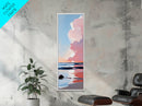 Sunset Glow, Serene Beach Painting, Pastel Coastal Wall Art, Ocean Reflection, Boho Home Decor, Canvas Print, Dining Room Wall Art