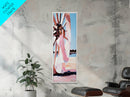 Sunset Glow, Romantic Wall Art, Dreamy Beach Vibes, Framed Canvas Print, Feminine Aesthetic, Bedroom Decor, Pastel Color Palette