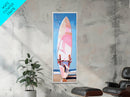 Surfboard Art, Beach Wall Decor, Coastal Living Print, Modern Summer Art, Minimalist Style, Framed Canvas Print, Ocean Lover Gift