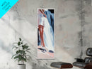 Waterfall Serenity, Woman Canvas Print, Nature Wall Art, Minimalist Decor, Dreamy Aesthetic, Boho Home Art, Earthy Tones
