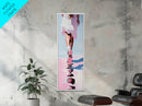Elegant Walking Art, Minimalist Fashion, Dreamy Pastel Print, Framed Canvas Print, Modern Aesthetic, Bedroom Wall Art, Stylish Home Decor