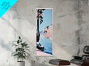 Lakeview Landscape, Minimalist Nature Art, Tranquil Waters, Framed Canvas Print, Modern Wall Decor, Pastel Home Art, Living Room Decor