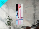 Abstract Chess Piece, Modern Art, Pink and White Decor, Framed Canvas Print, Bold Minimalist, Statement Piece, Office Wall Art