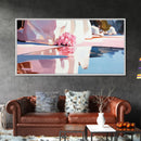 Pink Reflection, Abstract Nature, Boho Art, Floral Wall Decor, Bedroom Wall Art, Canvas Print, Minimalist Water Reflection, Pastel Tones