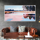 Marshland Serenity, Nature Landscape Art, Tranquil Scenery, Warm Neutrals, Earthy Wall Decor, Relaxing Aesthetic, Canvas Print, Bedroom