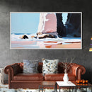 Coastal Rock, Seascape Art, Framed Canvas Print, Minimalist Beach Decor, Modern Wall Art, Ocean Landscape, Large Wall Art, Living Room