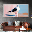 Seagull, Coastal, Nautical, Canvas Print, Beach House Wall Art, Nature Inspired, Minimalist Bird Painting, Oceanfront Home Decor