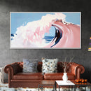Ocean Wave, Surreal, Pink, Canvas Print, Coastal Wall Art, Dreamy Seascape, Beach House Decor, Modern Minimalist Painting, Unique