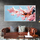 Pink Floral, Abstract Flowers, Modern Botanical, Pastel Wall Art, Minimalist Decor, Bedroom Wall Art, Framed Canvas Print, Feminine Aesthetic