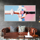 Geometric Door Handle, Modern Abstract Art, Minimalist Interior, Pastel Pink Decor, Clean Aesthetic, Canvas Print, Office Wall Art