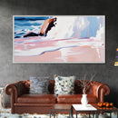 Rocky Shore, Wave Crash, Framed Canvas Print, Coastal Wall Art, Beach House Decor, Serene Seascape, Modern Ocean Painting