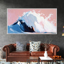 Blush Wave, Ocean Spray, Framed Canvas Print, Coastal Art, Modern Beach Decor, Serene Seascape, Surfer Aesthetic, Pastel Painting
