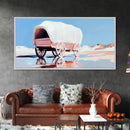 Covered Wagon, Western Art, Pioneer Print, Rustic Decor, Framed Canvas Print, Living Room Wall Art, Boho Farmhouse Style