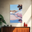 Winter Beach, Snowy Landscape, Soft Blue Sky, Minimalist Nature Scene, Abstract Seascape, Canvas Print, Office Wall Art, Calm Home Decor