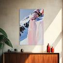 Snowy Mountains, Winter Landscape, Framed Canvas Print, Cozy Cabin Wall Art, Scenic Nature Painting, Alpine Decor, Christmas Home Aesthetic