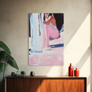 Girl Sitting, Reflective Mood, Canvas Print, Emotional Artwork, Modern Aesthetic, Contemporary Art, Minimalist Wall Art, Bedroom Decor