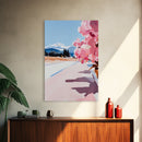 Mountain Reflection Art, Scenic Wall Decor, Abstract Lake View, Framed Canvas Print, Minimalist Nature, Bedroom Wall Art, Modern Aesthetic