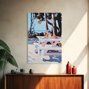 Picnic Wine, Beach Art, Coastal, Relaxing, Dining, Summer, Ocean, Boho, Aesthetic, Outdoor Living, Pastel, Canvas Print