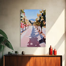 Vineyard Pathway, Wine Country, Rustic Charm, Framed Canvas Print, Tuscan Wall Art, Kitchen Decor, Autumn Landscape, Country Home Art