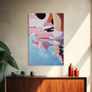 Dreamy Reflections, Surreal Water Art, Blue and Pink Painting, Modern Abstract Decor, Bedroom Wall Art, Framed Canvas Print