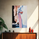 Canyon Serenity, Earthy Landscape, Nature Inspired Art, Warm Neutral Tones, Rustic Minimalist Style, Framed Canvas Print