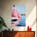 Boat Reflection, Nautical Wall Art, Ocean Painting, Framed Canvas Print, Coastal Living Decor, Modern Seascape, Beach House Artwork
