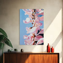 Magnolia Blossom, Pink Flowers, Botanical Wall Art, Minimalist Floral, Framed Canvas Print, Spring Aesthetic, Bedroom Decor, Nature Art