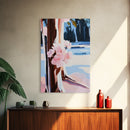 Cherry Blossoms, Winter Trees, Modern Nature Art, Seasonal Wall Art, Framed Canvas Print, Botanical Home Decor, Living Room Artwork