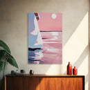 Sunset Reflection, Ocean Wall Art, Romantic Aesthetic, Beach Lover Gift, Pastel Painting, Canvas Print, Living Room Wall Art