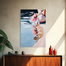 Floral Reflection, Dreamy Water Art, Framed Canvas Print, Romantic Pastel Painting, Boho Home Decor, Nature Artwork, Zen Aesthetic