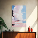Pink Clouds, Sky Art, Dreamy Landscape, Serene Wall Decor, Blue and Pink Painting, Framed Canvas Print, Office Decor, Aesthetic Gift