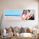 Ocean Breeze, Coastal Woman, Serenity Art, Beach Aesthetic, Canvas Print, Boho Wall Art, Relaxing Bedroom Wall Decor