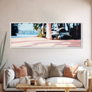 Forest Path, Sunlit Trees, Serene Nature, Framed Canvas Print, Tranquil Wall Art, Modern Landscape, Living Room Art, Cozy Decor