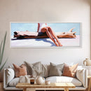 Driftwood Escape, Coastal Living Art, Minimalist Beach Scene, Summer Tones, Framed Canvas Print, Relaxing Home Decor, Ocean Inspired