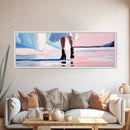 Fashion Walk, Chic Modern Art, Feminine Aesthetic, Pastel Wall Decor, Dreamy Reflections, Stylish Home Design, Framed Canvas Print