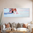 Cozy Winter, Snowy Landscape, Feminine Winter Decor, Soft Pastel Art, Scandinavian Minimalist, Bedroom Aesthetic, Canvas Print