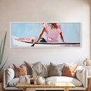 Relaxing Kayak, Pastel Colors, Coastal Wall Decor, Living Room Art, Boho Beach Vibes, Modern Seascape, Canvas Print, Serene Waterscape
