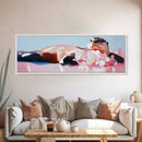 Relaxed Otter, Cute Animal, Nature Artwork, Framed Canvas Print, Whimsical Wall Art, Soft Pastel Tones, Cozy Home Decor, Minimalist