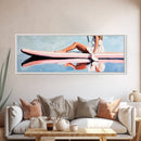 Paddleboard Reflection, Tranquil Water, Minimalist Art, Canvas Print, Serene Wall Decor, Coastal Aesthetic, Soft Pastel Home Decor