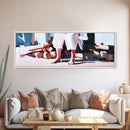 Beach Reflections, Ocean Shore, Summer Vibes, Framed Canvas Print, Coastal Wall Decor, Seascape Painting, Minimalist Beach Art