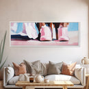 Pink Boots, Country Style, Rustic Western Art, Fashionable Cowgirl Print, Pastel Farmhouse Decor, Modern Boho Art, Bedroom Wall Print
