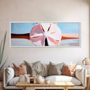 Sand Dollar Art, Coastal Wall Decor, Beach House Art, Nautical Print, Minimalist Ocean Painting, Pastel Seascape, Framed Canvas Print