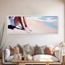 Seaside Relaxation, Beach Painting, Minimalist Ocean Art, Pastel Coastal Decor, Nautical Wall Print, Bedroom Wall Art, Canvas Print